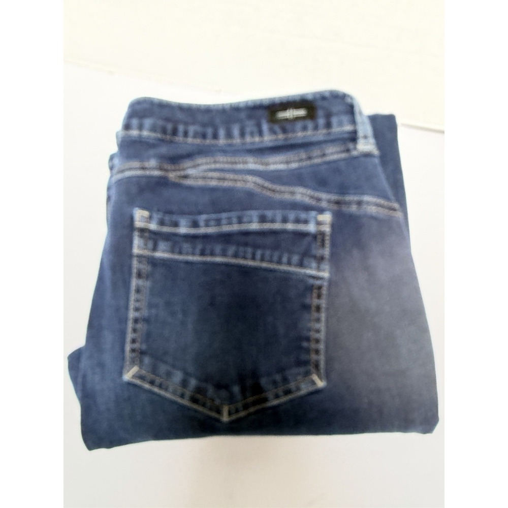 Liverpool Los Angeles Bermuda Denim Jean Cuffed Short Pull On Elastic Waist Sz 8